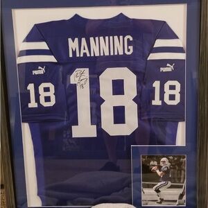 Authentic Framed Autographed #18 Manning Jersey.